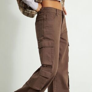 PacSun Eco Brown Baggy Cargo Pants - Low Rise